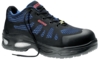 Preview: The image shows a black work shoe with blue and gray patterns. It has a thick, black sole and laces. The shoe provides protection and is designed for use at work.