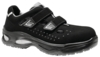 Preview: The image shows a black work shoe with two Velcro straps. The shoe has a breathable upper with small holes and a sturdy, non-slip sole.