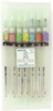 Preview: The image shows a transparent case with seven pens. Each pen has a differently colored cap visible at the top. The pens are labeled and the label is located in the middle of the case.