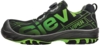 Preview: The shoe is black with striking, bright green accents and lettering. It has a sporty shape, a grippy sole, and a modern lacing system. Ideal for activity.