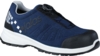 Preview: The shoe is sporty and dark blue with gray and white details. It has a solid rubber cap at the front and a lightweight, breathable upper. The lacing is done via a rotating closure.