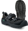 Preview: These are black shoes with two wide Velcro straps. The sole has a textured tread for better grip. The shoe is sporty and suitable for outdoor activities.