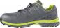 Preview: It is a gray sports shoe with yellow accents. It features a breathable, textured upper, a solid rubber sole, and a lace-up closure for a secure fit.