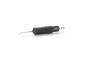 Preview: The image displays a soldering iron with a black, ergonomic handle that is slip-resistant. The tip is thin and metallic, ideal for precise soldering.