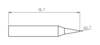 Preview: The image displays a technical drawing of an object measuring 18.7 mm in length. It features a cylindrical body and terminates in a pointed shape. At the end, a rounded edge is visible.