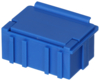 Preview: The image shows a small, rectangular box in a bold blue. It has a tightly fitting lid and vertical grooves on the sides, giving it a sturdy appearance.