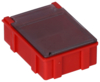 Preview: The image shows a small, red box with a transparent, foldable top. The box has a rectangular shape with sturdy, clear edges and is easy to grasp.