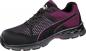 Preview: The shoe is a sporty, black-purple men's running or casual shoe. It features a mesh material for breathability, a cushioned sole, and laces for good grip.