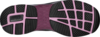 Preview: The image shows the sole of a sports shoe. The sole is primarily black with non-slip patterns and has a purple area in the middle that provides additional support.