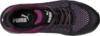 Preview: The image shows a black sports shoe with purple accents. The shoe features a breathable, mesh upper and laces on the top. A Puma logo is visible.