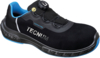 Preview: The shoe is black with blue accents. It has a treaded sole and lacing with a special closure system. On the side it says "TECNUM".