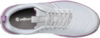 Preview: The image shows a white shoe with purple accents. It has flat laces, a padded insole, and a lightly textured upper. The design appears sporty and modern.