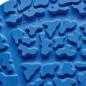 Preview: The image displays a structured, blue surface with irregular, raised patterns. The shapes resemble abstract contours and vary in size and form, creating a tactile texture.