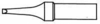 Preview: The image shows a simple drawing of a pencil or a marker. The body is long and cylindrical, with a pointed, conical tip at the end.