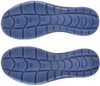 Preview: The image displays the soles of two shoes. They are made from flexible, blue material with a textured pattern of grooves and bumps that provide good grip.