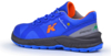 Preview: The shoe is sporty and features a bright blue color combination with orange accents. The sole is stable and black, with textured details for better grip.