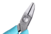 Preview: The image shows a pair of flat pliers with a smooth, metallic surface. The handle is turquoise. The pliers are designed for precise tasks, featuring a small gap between the jaws.