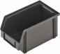 Preview: The image shows a black, rectangular storage box with a slanted front. It has smooth walls and a sturdy structure, ideal for organizing items.