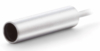 Preview: The image shows a cylindrical, silver-colored metal object with an open, hollow end. It is elongated and has a smooth surface. At the end, a thin wire is attached.