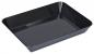 Preview: The image shows a rectangular, flat dish made of black material. It has slightly rounded corners and a raised edge. The surface is smooth and shiny.