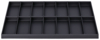 Preview: The image displays a black storage unit with several compartments of equal size. There are a total of 16 compartments, arranged in four rows and four columns.