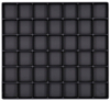 Preview: The image shows a square arrangement of 64 small, identical square compartments on a black background. All compartments are equally sized and also black.