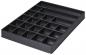 Preview: The image shows a black storage tray with many small compartments. It has four larger sections and several smaller ones, perfect for organizing items.