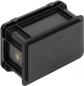 Preview: The image shows a rectangular, black plastic box with a flat lid. The box has side flaps and a smooth surface, ideal for storing or transporting items.