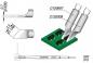 Preview: The image displays technical drawings of two tool tips, C120007 and C120008, as well as a green circuit board with four black components. Dimensions are provided.