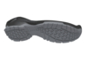 Preview: The image shows the underside of a shoe. The sole is black with gray rubber details. It has a textured tread with grooves and ridges to provide grip.