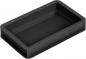 Preview: The image shows a rectangular, flat dish or box made of black plastic. It has rounded corners and a smooth surface, without a lid or handles.