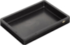 Preview: The image shows a rectangular, black plastic tray without a lid. It has raised edges and a smooth surface, ideal for storing or transporting items.