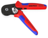 Preview: This is a red and blue crimping tool with a black working surface. The handle is ergonomically shaped and provides a good grip. The brand name "KNIPEX" is printed on the tool.