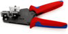 Preview: The image shows a crimping tool with a black metal head and red rubber handles. The pliers have a transparent safety catch and are intended for connecting cables.