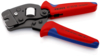 Preview: The image shows a cable cutter pliers with red and blue rubber grips. The pliers have a black blade with a curve and a small adjustment device on the top.