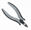 Preview: The image shows a pair of pliers with curved, non-slip handles in gray and black. The cutting edge is narrow and sharp, ideal for cutting fine materials.