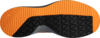 Preview: The image shows the sole of a shoe. The sole has a rough texture with vertical and horizontal stripes in orange and black. It is designed to be sturdy and slip-resistant.