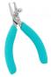 Preview: The image shows a pair of pliers with ergonomic, turquoise handles. The tips are sharp and metallic, with a screw mechanism in the middle. Ideal for precise tasks.