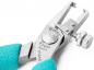 Preview: The image shows a precise pair of pliers with metallic jaws, whose handles are coated with a non-slip, turquoise material. It has an adjustable mechanism.