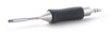 Preview: The image shows a gray tool handle with a ridged rubber surface. At one end, there is a flat screwdriver. The handle is oval and ends in a point.