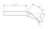 Preview: The image shows a technical drawing of a tool. It has a pointed shape with measurements: 14.5 mm length, 7.8 mm width, and a 30-degree angle. Top rounding: 0.1 mm.