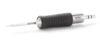 Preview: The image shows a screwdriver with a rubberized, non-slip handle. The handle is black with elongated grooves and has a metallic part that leads to the tip.