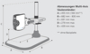 Preview: The image shows a technical draft of a Multi-Axis Column Stand with descriptions of dimensions A to E. It is a schematic representation without colors.