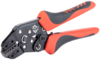 Preview: The image shows a wire cutter with red and black ergonomic handles. The pliers have a sturdy, metallic working surface with various notches for stripping wires.