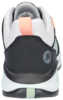 Preview: The image shows the rear view of a sporty shoe. It has a black heel, gray and mint green elements, as well as a small orange accent. A logo is visible on the side.