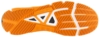 Preview: The image shows the sole of a sports shoe. It is predominantly orange with a jagged pattern. White and black elements are incorporated, which provide additional grip.