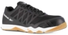 Preview: The shoe is a sporty sneaker in black with a sturdy, slightly shiny front part. The sole is white with a brown rubber area. It has a modern, lace-up shape.