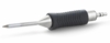 Preview: The image shows a self-sharpening pencil with a hard, round, metallic tip and a rubberized, ridged grip. The grip is black and provides good traction.