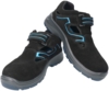 Preview: The image shows a pair of black, sporty shoes with blue accents. They feature a comfortable fit and a Velcro fastening, ideal for leisure or light sports.