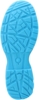 Preview: The image displays the sole of a shoe in bright blue. The surface is textured with various geometric patterns and grooves that provide good traction.